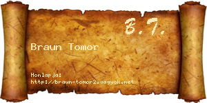 Braun Tomor névjegykártya